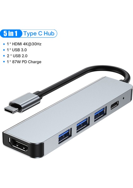 4K HDMI 100W Pd ile USB C Hub USB C Bağlantı Noktası USB 3.0 RJ45 Ethernet Sd/tf Kart Okuyucu Bağlantı Istasyonu 4/5/6/8 Bağlantı Noktaları USB C Adaptörü (Yurt Dışından)