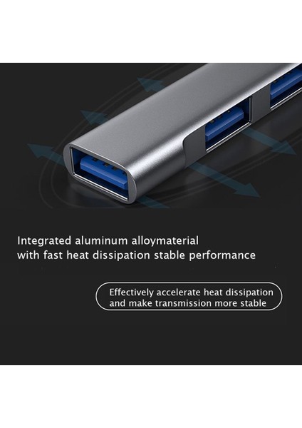 USB + Tip C Hub Dock 3.0 USB 3.0 2.0 Hub 4 Bağlantı Noktalı Çoklu Splitter Adaptörü Otg Lenovo Huaweı Xiaomi Macbook Pc Için Alüminyum Alaşım (Yurt Dışından)