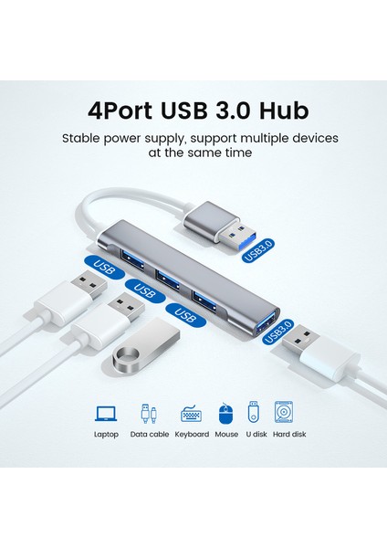 Olaf Tip-C Genişletici Hub USB 3.0 Hub Yerleştirme Istasyonu USB C Kablosu 4'ü 1 Arada Bilgisayar Ayırıcı Akıllı Telefon Için USB 3.0 Otg Adaptörü (Yurt Dışından)