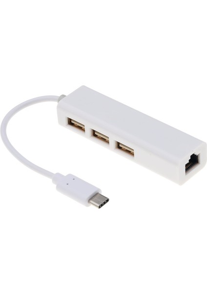 Type-C - RJ45 Lan Ağ Kartı 4 In 1 USB 2.0 Hub Dizüstü Bilgisayar Adaptörü Bilgisayar 4 Port Dock Istasyonu RJ45 Dizüstü Bilgisayar Tipi-C Splitter (Yurt Dışından)