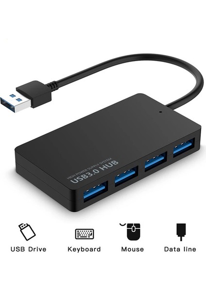 Hub USB 3.0 Dizüstü Bilgisayar Yüksek Hızlı Harici 4 Bağlantı Noktalı Adaptör Splitter USB Genişletici Bilgisayar Aksesuarları MacBook Ps3 Xbox Dizüstü Bilgisayar (Yurt Dışından)