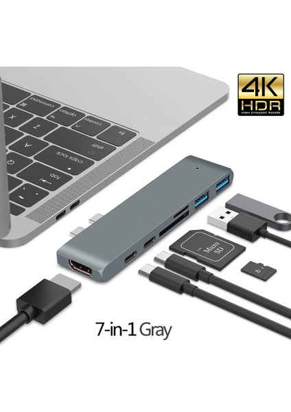 USB 3.1 Tip-C Hub HDMI Adaptörü 4K Thunderbolt 3 USB C Hub 3.0 Tf Sd Okuyucu Yuvası Pd MacBook Air Pro M2 M1 Çip (Yurt Dışından)