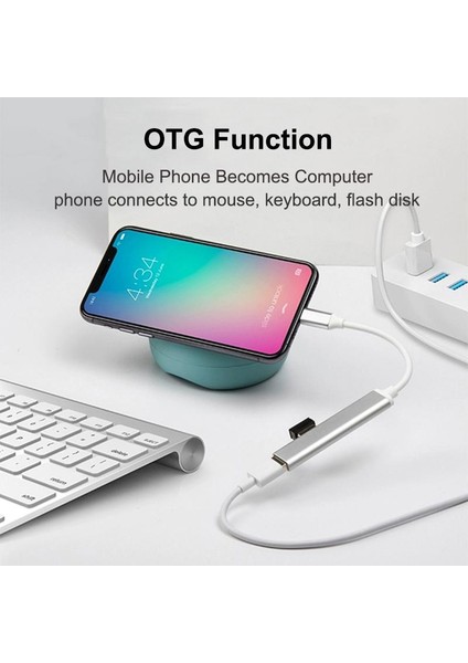USB C Hub 4 Çok Bağlantı Noktalı USB Tip-C Hub, Usb2.0 Usb3.0 Otg Fonksiyonlu USB Splitter Adaptörü Win7/8/10 Için Uyumlu (Yurt Dışından)