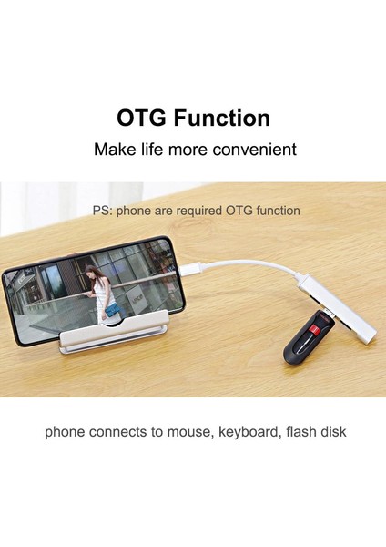 USB C Hub 4 Çok Bağlantı Noktalı USB Tip-C Hub, Usb2.0 Usb3.0 Otg Fonksiyonlu USB Splitter Adaptörü Win7/8/10 Için Uyumlu (Yurt Dışından)