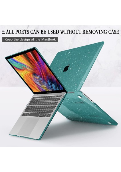 MacBook Air 15 Inç A2941 M2 2023 Sürümü Için Derin Deniz Mavisi Parıltılı Kılıf, MacBook Air 15 M2 2023 Için Parlak Parıltılı Sert Kabuk Kılıf Deniz Mavisi Kapak Klavye Kapaklı (Yurt Dışından)