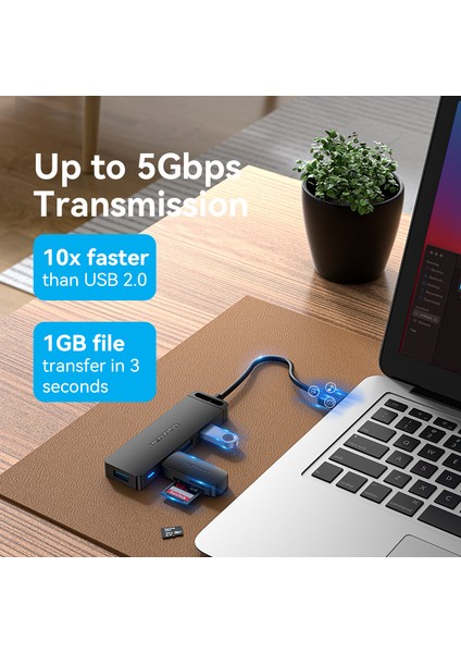 Vention USB Hub 3.0 Çoklu USB Splitter 4 USB Bağlantı Noktası 3.0 2.0 Mikro Şarj Gücü ile Lenovo Xiaomi Macbook Pro Pc Hub C USB 3 0 (Yurt Dışından)