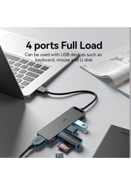 Vention USB Hub 3.0 Çoklu USB Splitter 4 USB Bağlantı Noktası 3.0 2.0 Mikro Şarj Gücü ile Lenovo Xiaomi Macbook Pro Pc Hub C USB 3 0 (Yurt Dışından)
