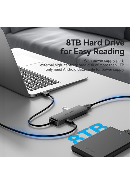 Vention USB Hub 3.0 Çoklu USB Splitter 4 USB Bağlantı Noktası 3.0 2.0 Mikro Şarj Gücü ile Lenovo Xiaomi Macbook Pro Pc Hub C USB 3 0 (Yurt Dışından)