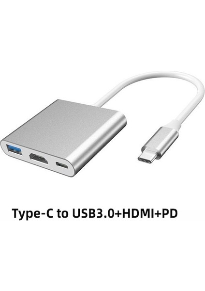 Tip-C Adaptör Çoklu Bağlantı Noktası USB C Hub 3'ü 1 Ila 4K HDMI /usb/pd Için MacBook Pro/air iPad Samsung Xiaomi Huawei Anahtarı (Yurt Dışından)