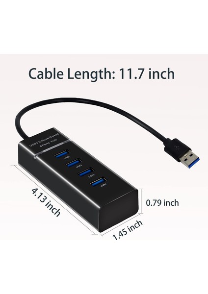 USB Hub 3.0, Dizüstü Bilgisayar, Pc, Mac, Surface Pro ve Daha Fazla USB Aygıtı Için 4 Bağlantı Noktalı USB Hub Ayırıcı (Yurt Dışından)