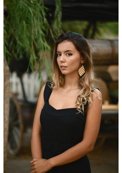 Kadın Küpe Deri Çelik Kancalı Prizma Model modelleri