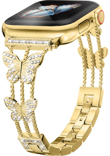 Fitbit Versa 2 Kelebek Pırlanta Metal Kayış (Yurt Dışından)