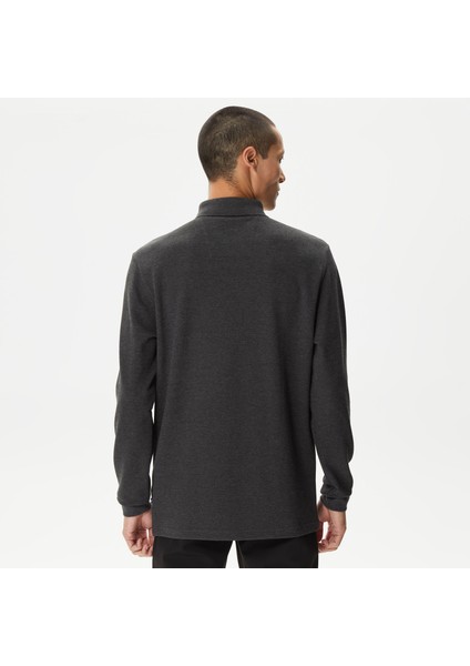 Nautıca Erkek Gri Slım Fıt Uzun Kollu Desenli Polo K37015T.00E