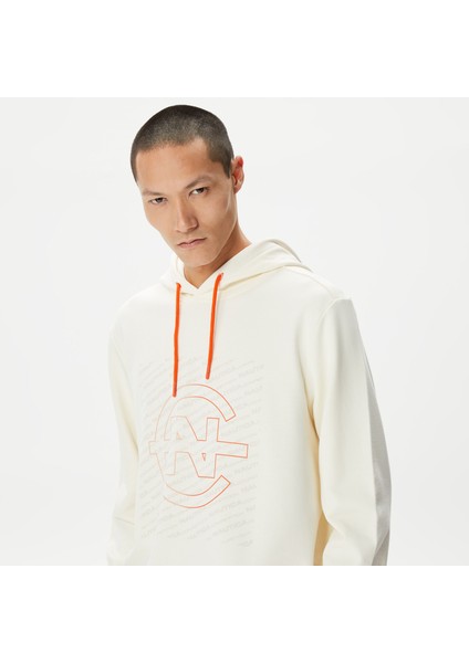 Nautıca Erkek Beyaz Standart Fıt Kapüşonlu Sweatshırt K37205T.1MA