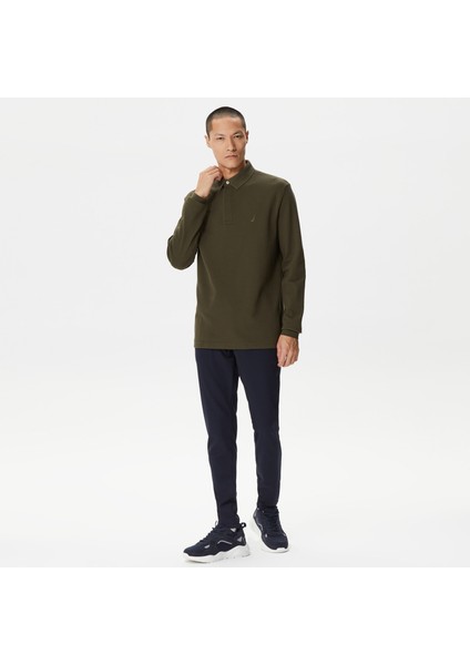 Erkek Yeşil Slim Fit Uzun Kollu Polo Yaka T-Shirt K37015T.3FB modelleri