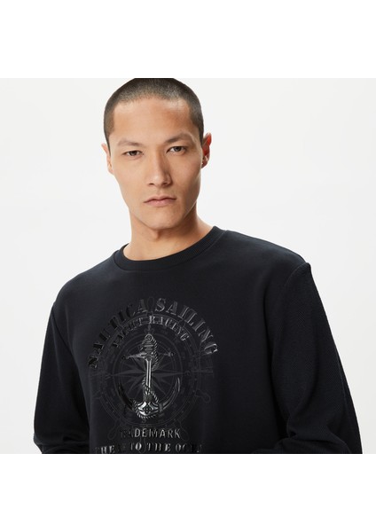 Nautıca Erkek Siyah Standart Fıt Sweatshırt K37212T.0TB fırsatları