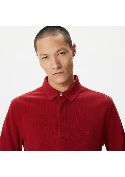 Erkek Bordo Slim Fit Uzun Kollu Polo Yaka T-Shirt K37015T.6VN fırsatları