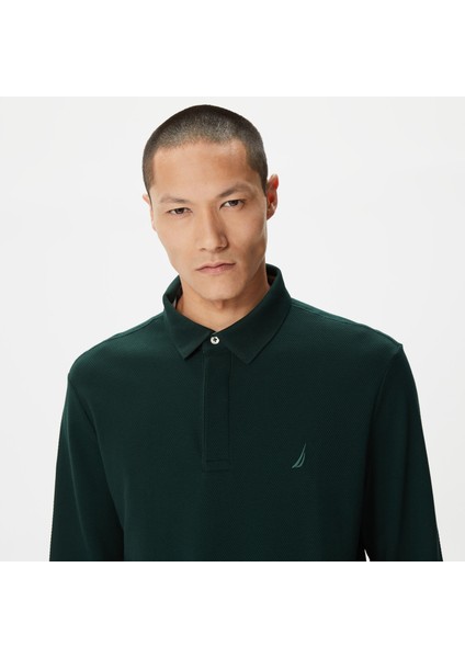 Erkek Yeşil Slim Fit Uzun Kollu Polo Yaka T-Shirt K37015T.3KF fırsatları