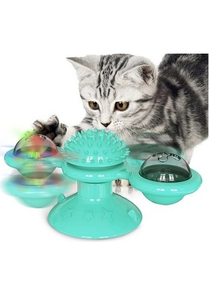 Pet Köpek Kedi Oyuncak Döndürmek Yel Değirmeni Diş Fırça Catnip ile Döner Turntable Alay Tırmanma Gıdırama Topu Bulmaca Oyuncak Pet Ürünleri | Kedi Oyuncaklar (Yurt Dışından)