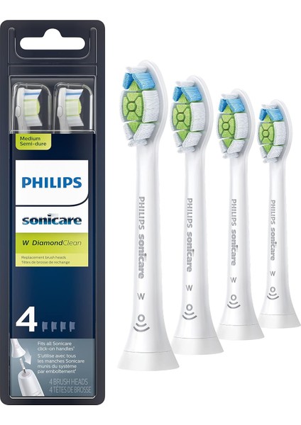 Sonicare W Diamondclean Diş Fırçası Başlıkları - 4 Adet - HX6064/65