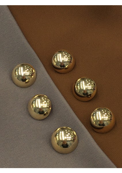 Trençkot Ceket Düğmesi Takımı Bombeli Gold 6'Lı Set 2 cm