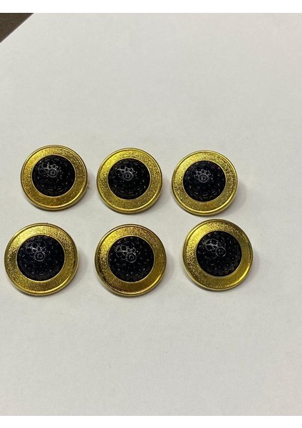 Kaban ve Trençkot Düğmesi -Plastik Gold ve Çerçeve 6'lı -2,5 cm