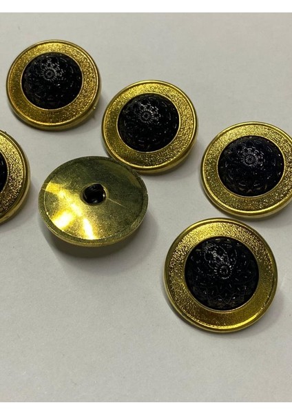 Kaban ve Trençkot Düğmesi -Plastik Gold ve Çerçeve 6'lı -2,5 cm modelleri