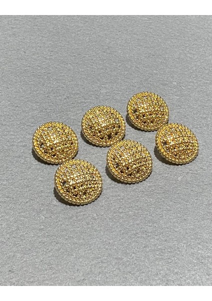 Ceket Düğmesi File Model Özel Kaplama Gold 6'Lı Set