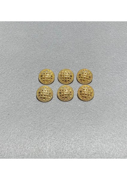 Ceket Düğmesi File Model Özel Kaplama Gold 6'Lı Set