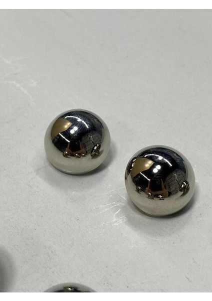Ceket Trençkot Düğmesi Bombeli Özel Kaplama Gümüş 6'Lı Set 1,8 cm
