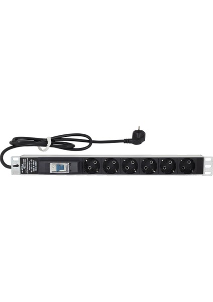 Networks PDU 6'lı Alüminyum Sigortalı Rack Kabinet Tipi Grup Priz