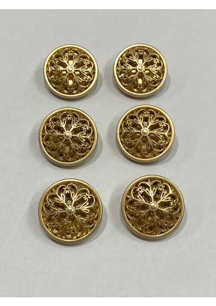 Kaban Pardesü Düğmesi, Tasarım Düğme , Özel Kaplama Düğme Mat Gold 6'Lı Set
