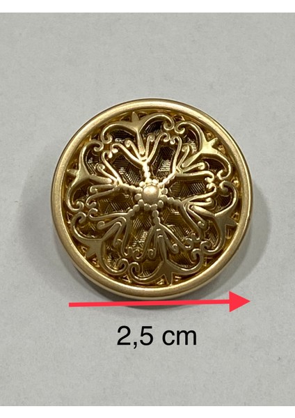 Kaban Pardesü Düğmesi, Tasarım Düğme , Özel Kaplama Düğme Mat Gold 6'Lı Set