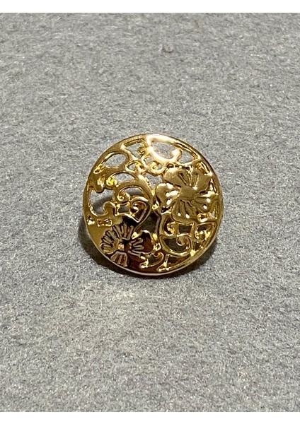 Hırka Yelek Düğmesi Boyu Dantel Desenli Özel Kaplama Gold 6'Lı Set