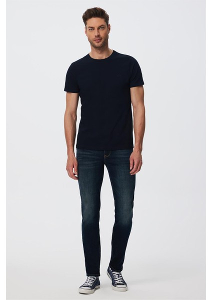 Jagger Normal Bel Dar Kesim Düz Paça Mavi Erkek Jean Pantolon