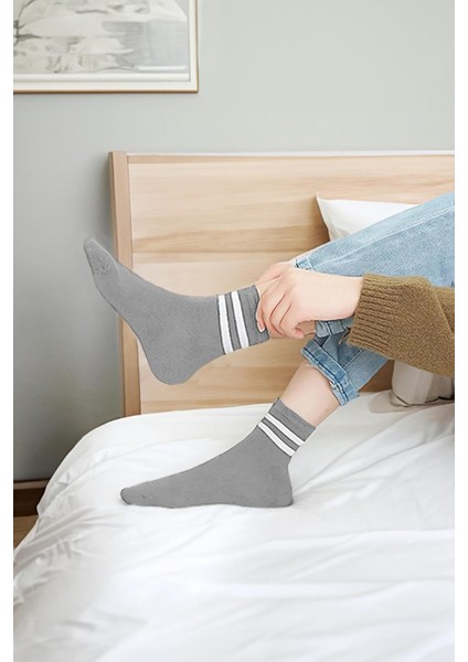 Çizgili Tenis Çorabı Kolej Çorap Unisex 2 Adet modelleri