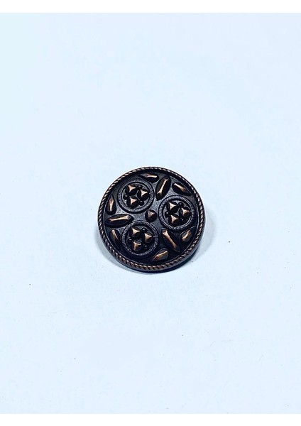 Trençkot Ceket Düğmesi , Metal Düğme , Antik Bakır , 2,5 cm , 6'Lı Set