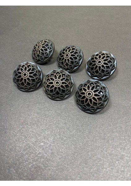 Trençkot Ceket Düğmesi, Metal Düğme, Antik Bakır 2,5 cm, 6'Lı