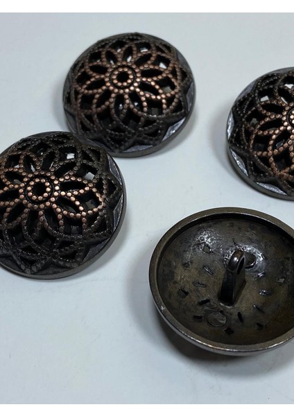 Trençkot Ceket Düğmesi, Metal Düğme, Antik Bakır 2,5 cm, 6'Lı fiyatları
