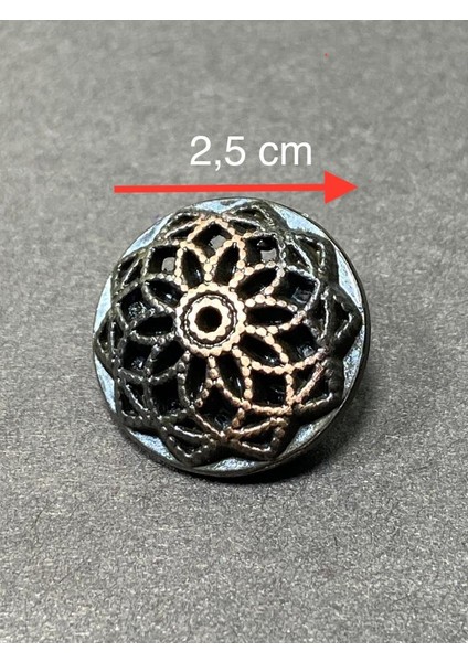 Trençkot Ceket Düğmesi, Metal Düğme, Antik Bakır 2,5 cm, 6'Lı indirimleri