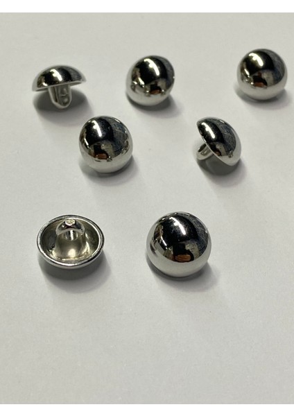 Bombeli Bluz Düğmesi , Metal Bluz Düğmesi , 8 Li Set , Gümüş