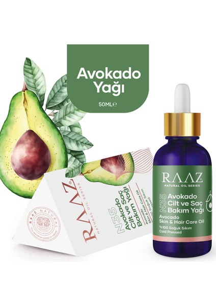 N 35 Avokado Cilt ve Saç Bakım Yağı 50 ml %100 Saf Doğal Yağ Avocado Skin And Hair Care Oil