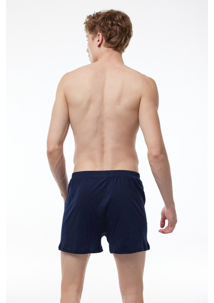 Erkek Beyaz Lacivert Siyah 3 Lü Geniş Kalıp %100 Pamuk Boxer 3M90024