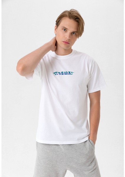 Erkek Baskılı Oversize T-Shirt