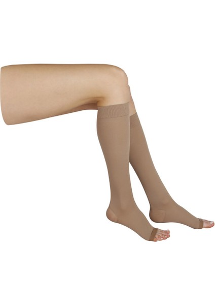 Kifidis 280 Den. 26-30 Mmhg Dizaltı Mikrofiber Burnu Açık Bej / Beige - M
