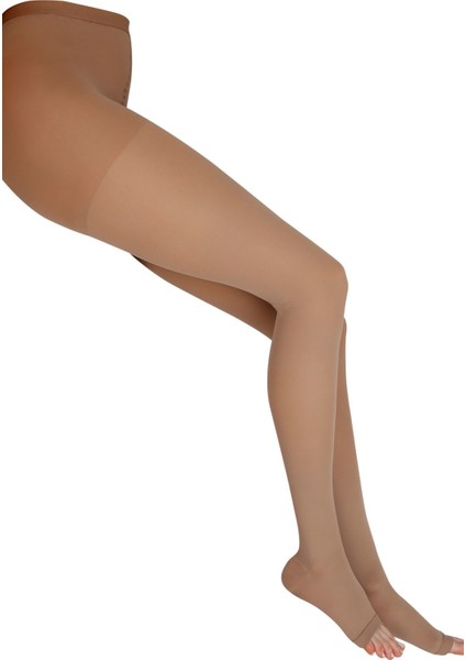 Kifidis 280 Den. 26-30 Mmhg Külotlu Mikrofiber Burnu Açık Bej / Beige - Xl