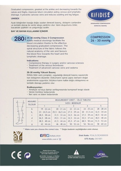 Kifidis 280 Den. 26-30 Mmhg Külotlu Mikrofiber Burnu Açık Bej / Beige - Xl