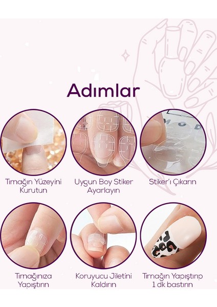100'LÜ Beyaz Takma Tırnak T7 Mujgan