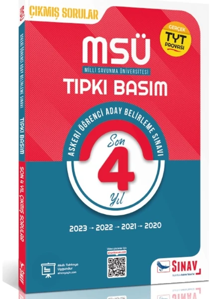 Sınav Yayınları MSÜ Tıpkı Basım Son 4 Yıl Çıkmış Çözümlü Sorular 2020-2023