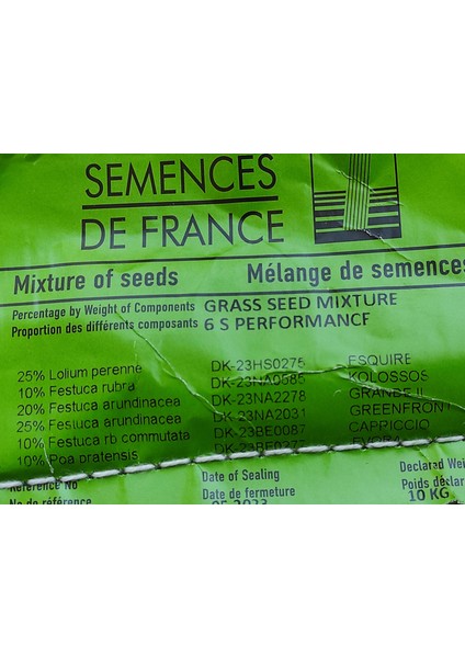 Performance 6s Çim Tohumu (10 Kg) fiyatları
